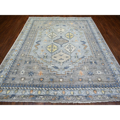 8'X9'10" Gray Anatolian Village Inspired Wool Hand Knotted Rug