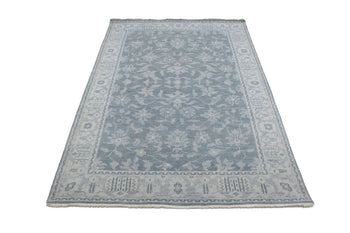 5X8 Ft Hand-Knotted Wool Area Rug Muted