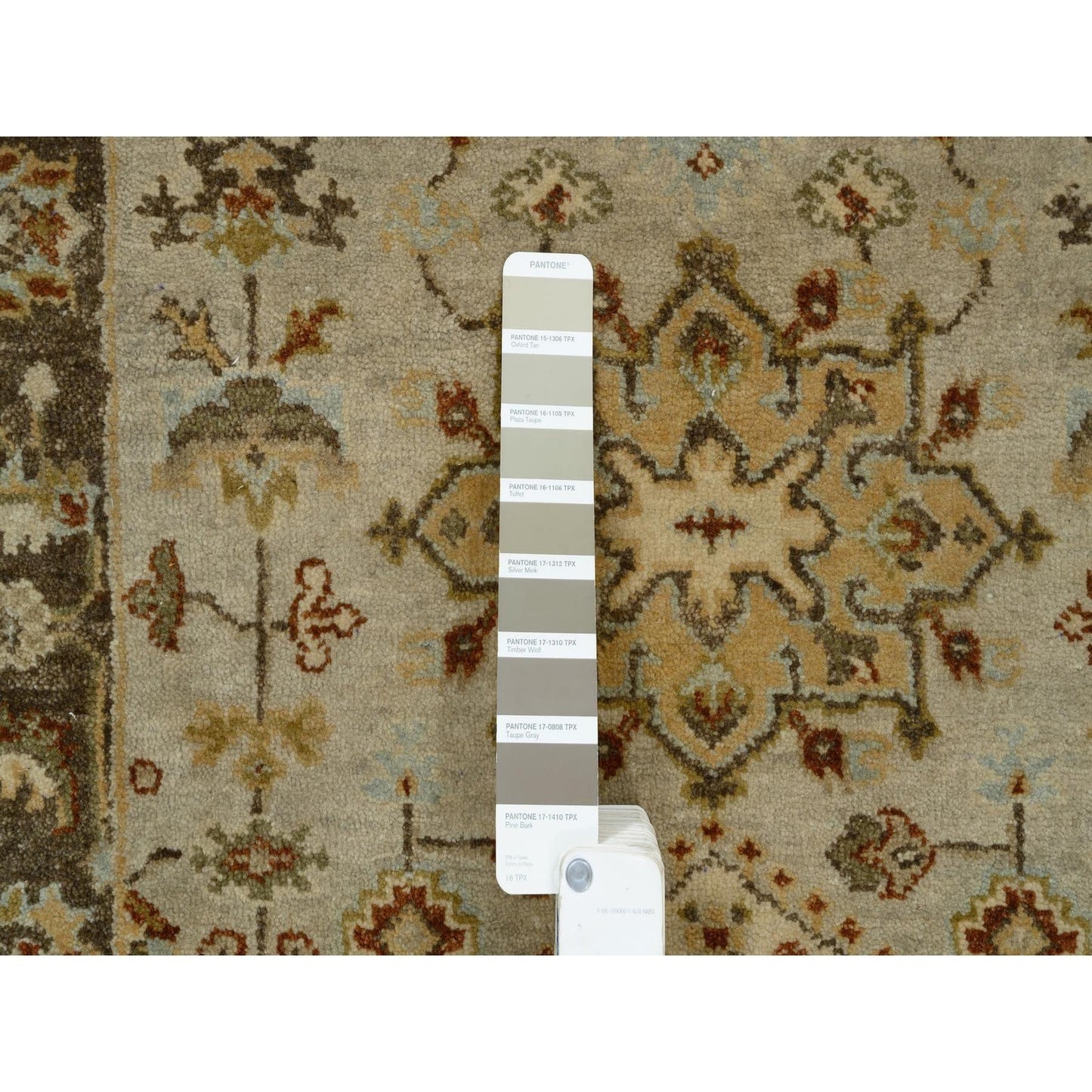 2'7"X12'1" Gray Karijihooz Design Hand Knotted Soft Wool Oriental Rug
