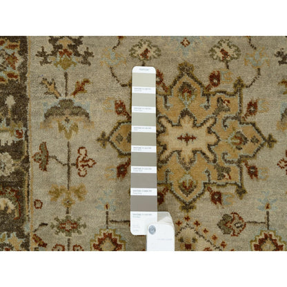 2'7"X12'1" Gray Karijihooz Design Hand Knotted Soft Wool Oriental Rug