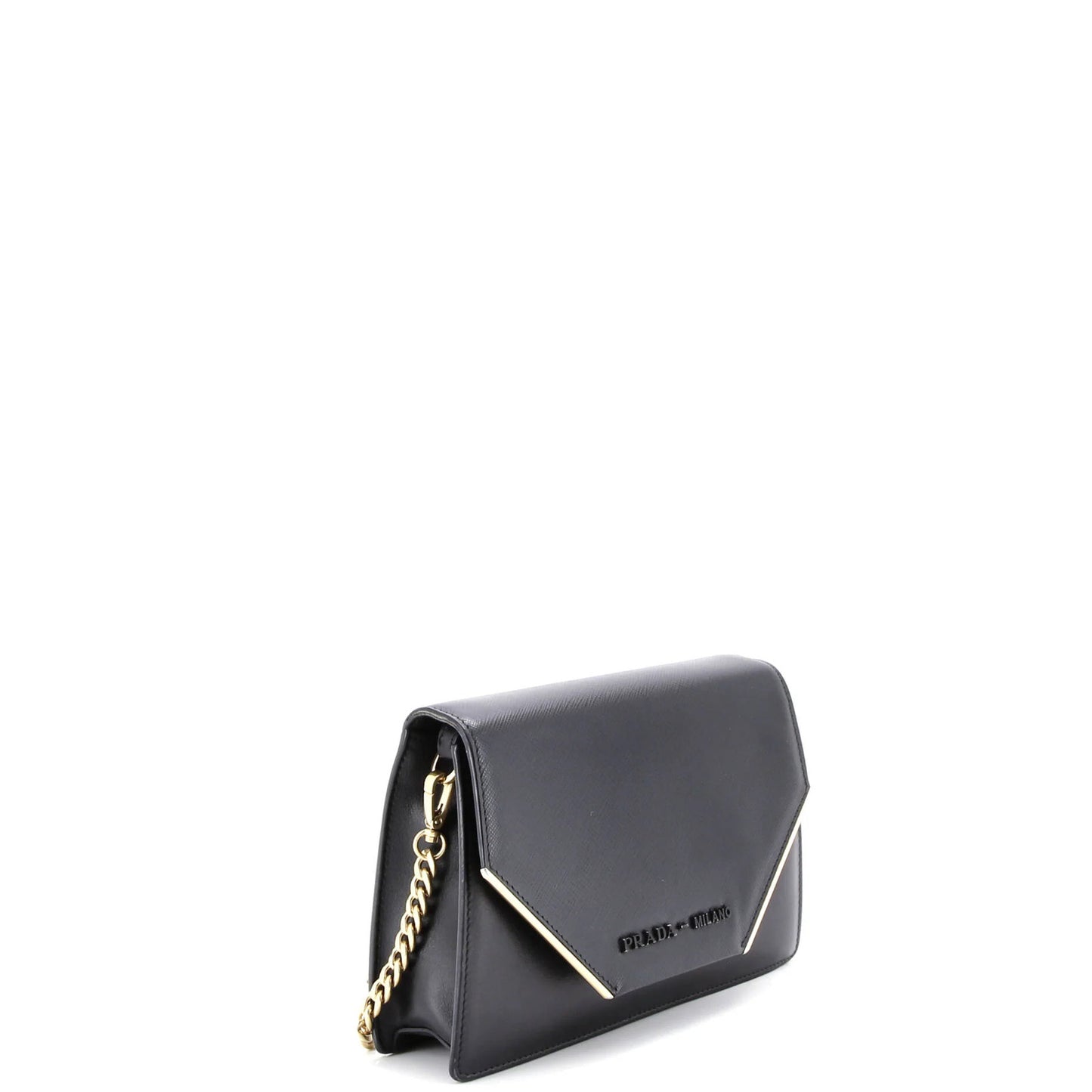 Prada Convertible Flap Clutch With Chain City Calf And Saffiano