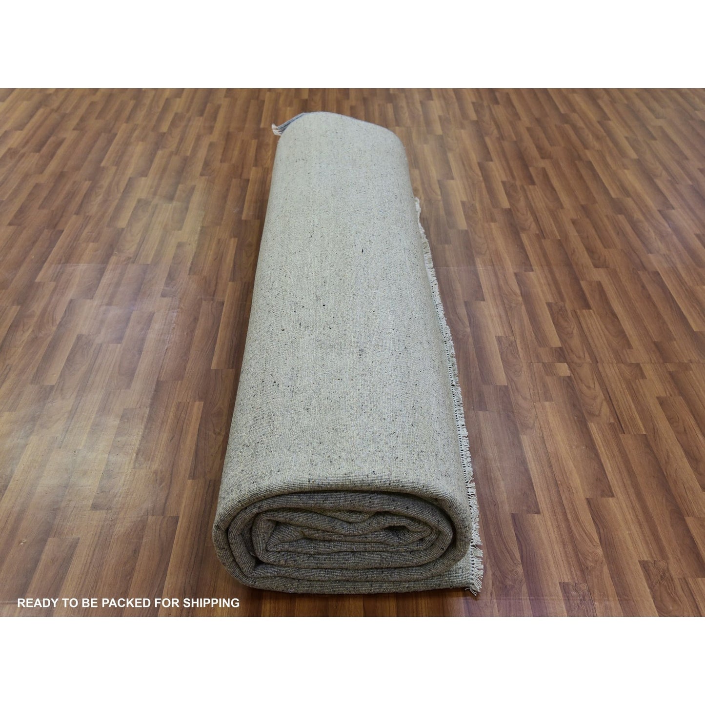11'10"x18' Oxford Gray 100% Undyed Wool Grass Hand Knotted Oversized Rug