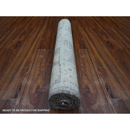 2'9"X8' Dark Silver Gray Afghan Angora Oushak Runner Oriental Rug