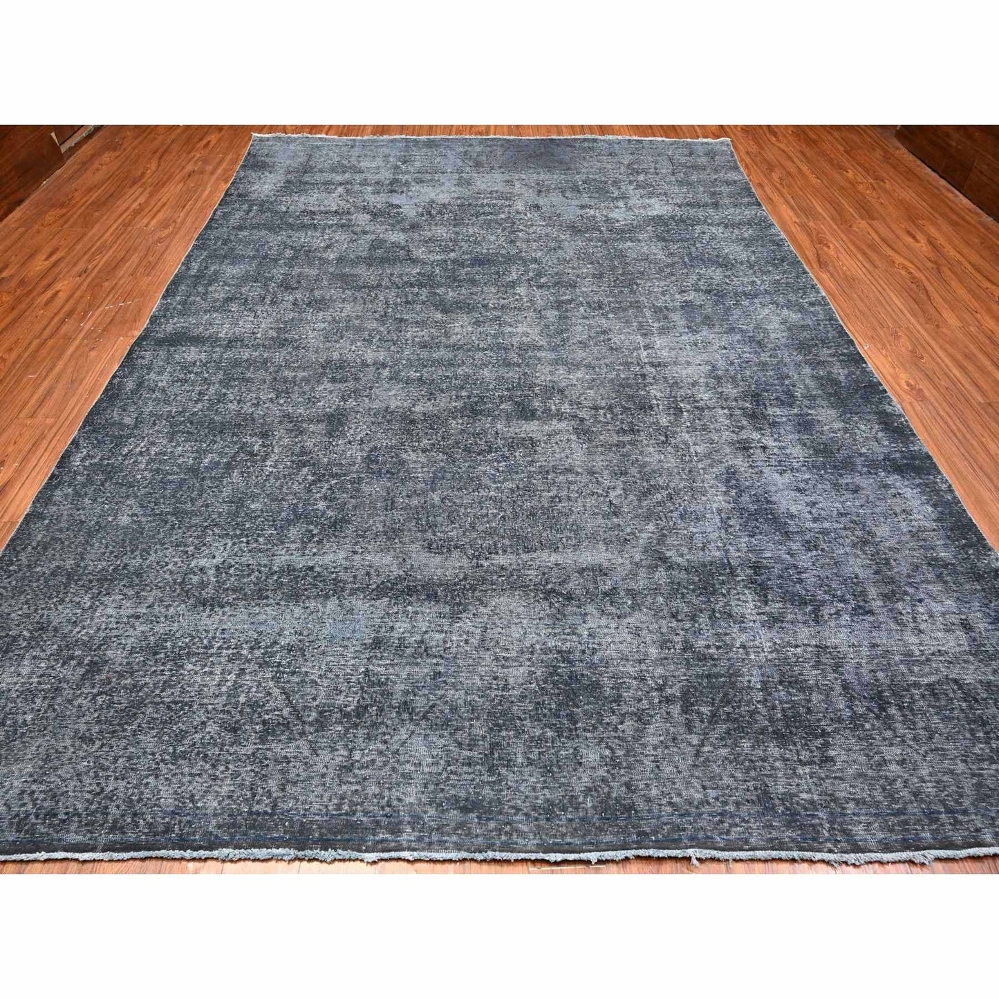 9'3"X12'6" Zombie Gray Distressed Vintage Zoroastrian Karman Oriental Rug