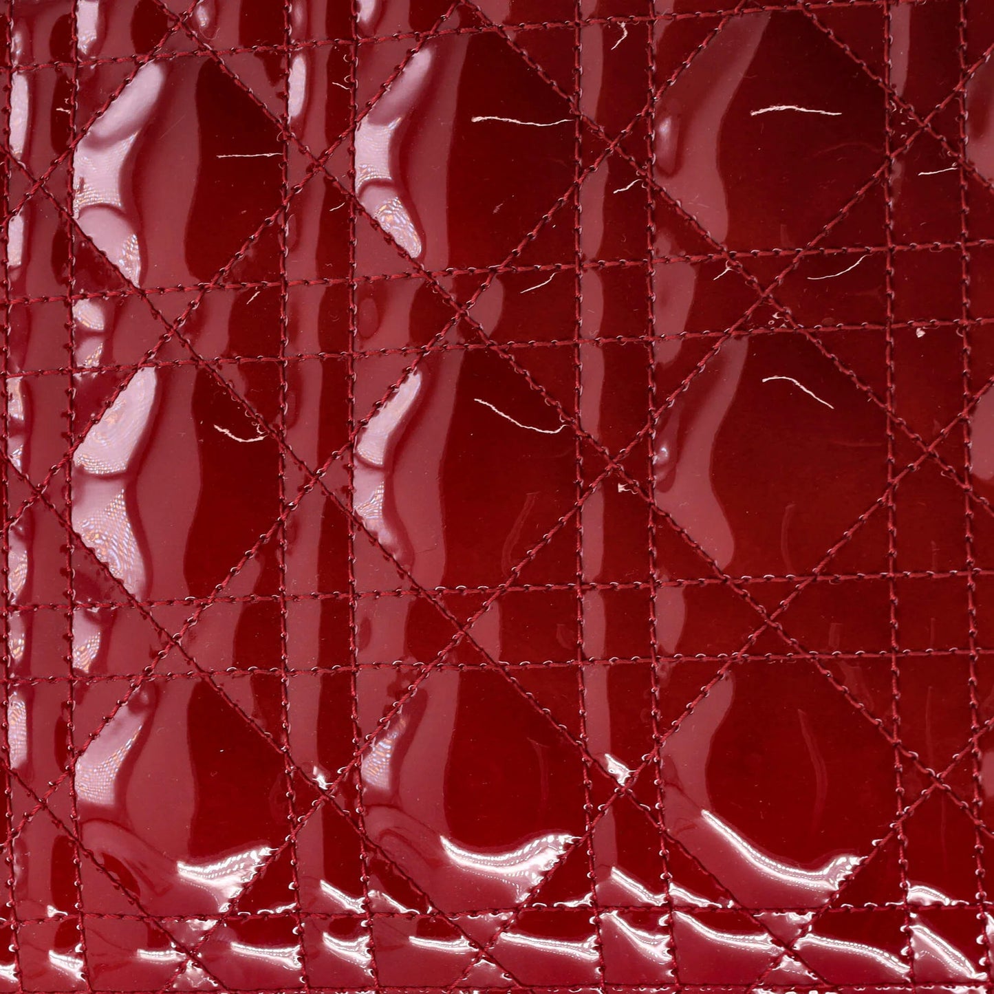 Christian Dior Lady Dior Nm Bag Cannage Quilt Patent Medium