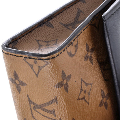 Louis Vuitton Column Clutch Reverse Monogram Canvas With Calfskin