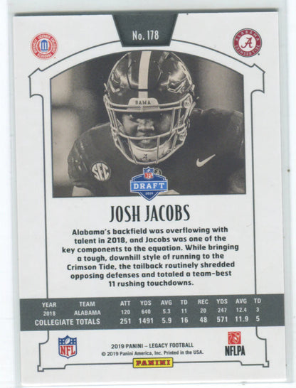 2019 Panini Rookie #178 Josh Jacobs Card