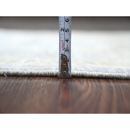 2'7"X11'8" Gray Peshawar Zigler Mahal Design Wool Hand Knotted Runner Rug