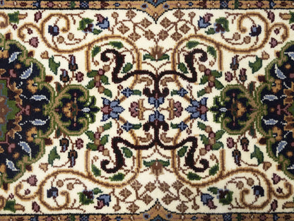 Handmade Kirman Oriental Runner Rug Floral Design