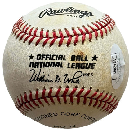 Eddie Mathews Autographed Official National League Baseball (Jsa)