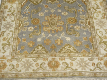 Handmade Classic Oushak Chobi Rug Floral Design
