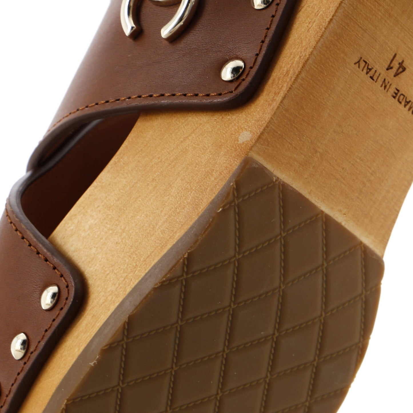 Chanel Women'S Cc Slingback Platform Wedge Sandals Leather And Wood