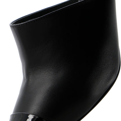 Chanel Women'S Pointed Toe Heeled Mules Leather With Faux Pearls