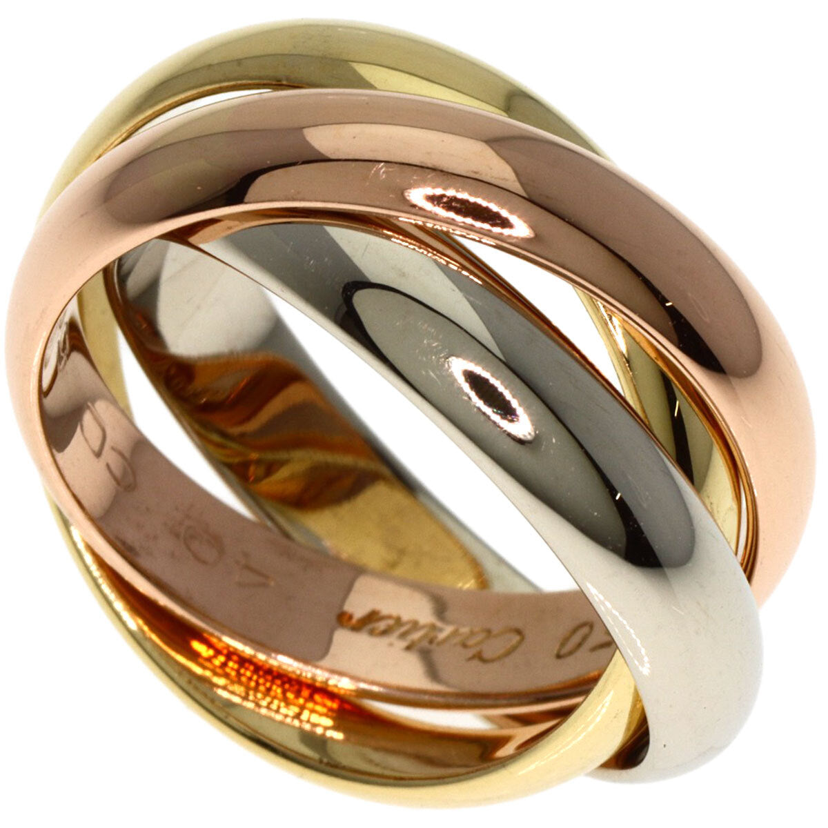 Cartier Ring Trinity Mm #49 K18 Yellow Gold K18