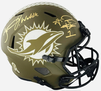 Tua Tagovailoa Jaylen Waddle Tyreek Hill Signed Salute To Service Full Size Helm