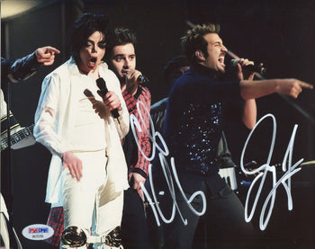 Joey Fatone & Chris Kirkpatrick Autographed Michael Jackson 8X10 Photo (Psa)