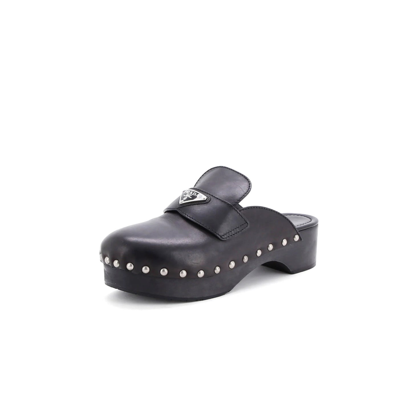 Prada Women'S Logo Mule Clogs Leather
