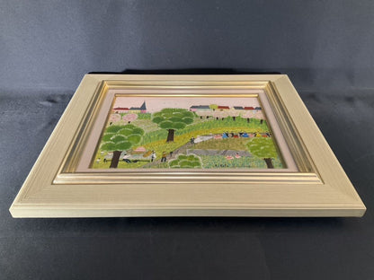 Michele Gaubour Les Maris Du Mois De Juin Original Oil Painting France 1985