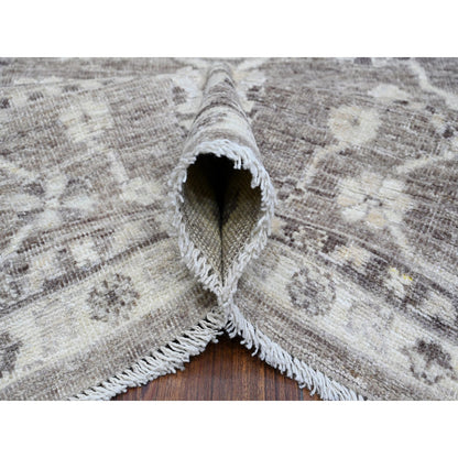 8'1"X9'9" Agreeable Gray Wool Weft Angora Oushak Oriental Rug