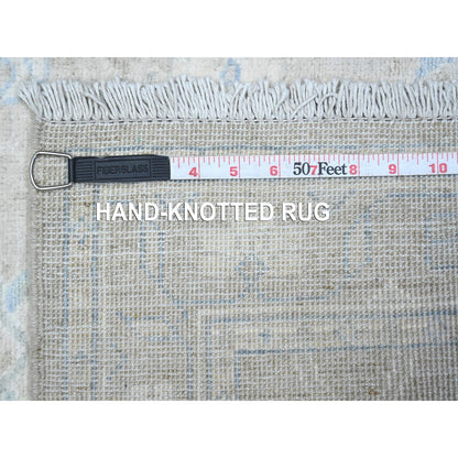2'9"X5'6" Gray Hand Knotted Fine Aryana Peshawar Wool Runner Oriental Rug