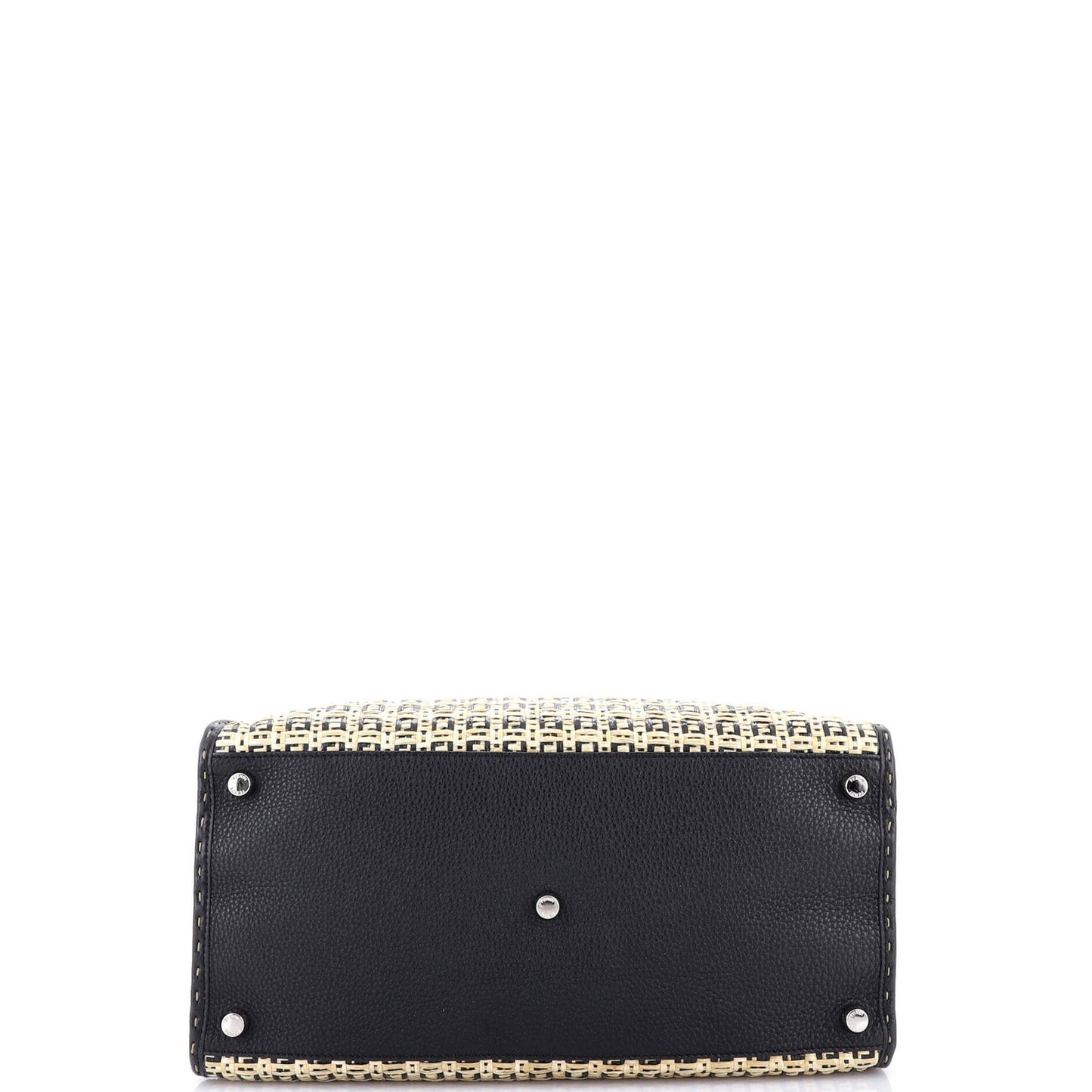 Fendi Convertible Shopper Tote Zucchino Woven Raffia Large