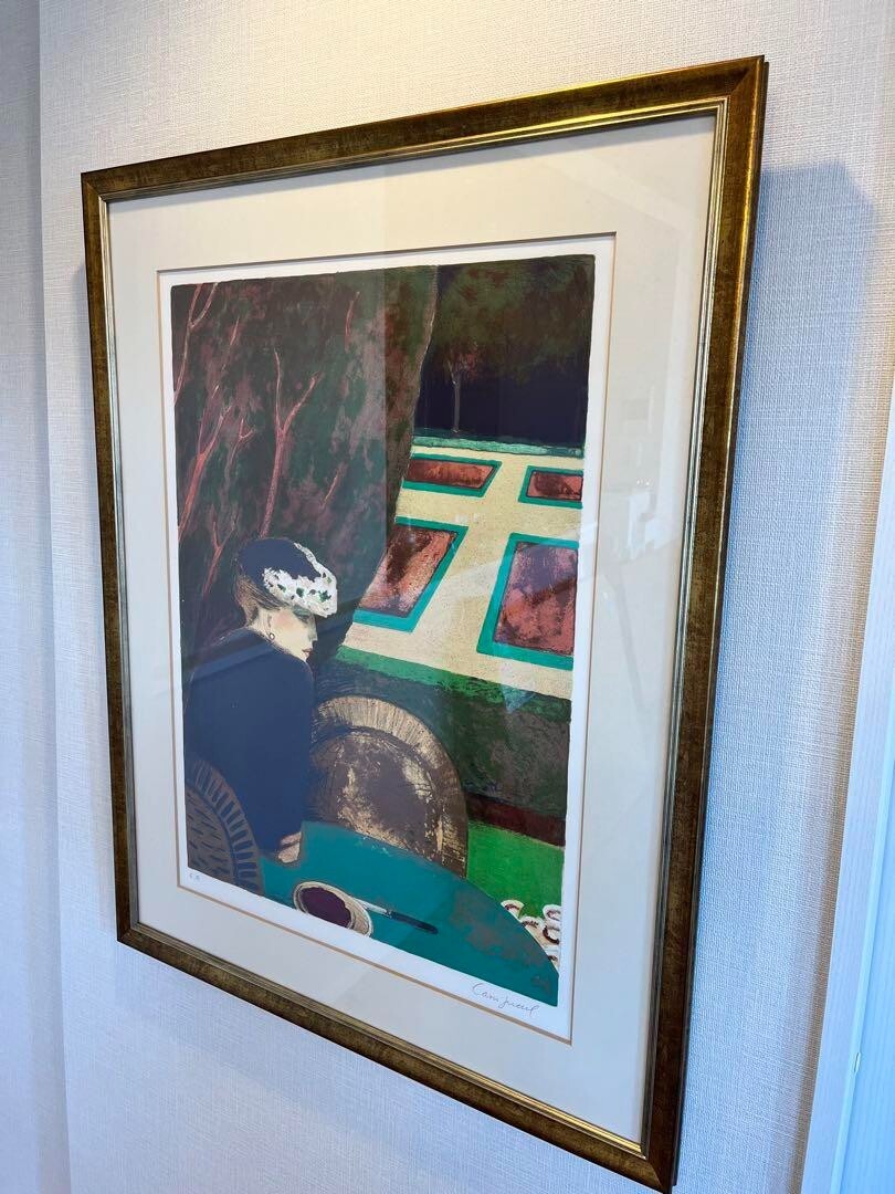 Jean-Pierre Cassigneul Le Silence Original Lithograph Signed E.A Framed 1981
