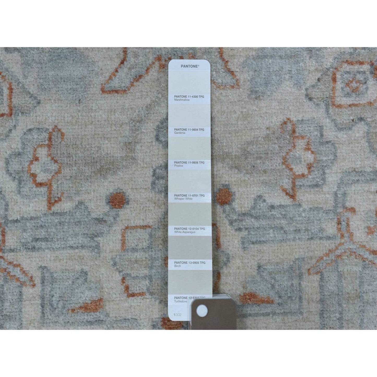 2'6"X9'10" White Wash Peshawar 100% Wool Hand Knotted Runner Oriental Rug