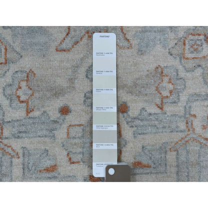 2'6"X9'10" White Wash Peshawar 100% Wool Hand Knotted Runner Oriental Rug