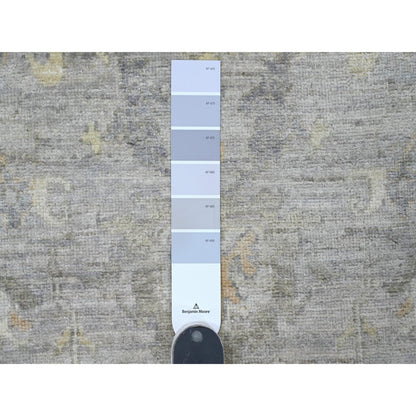 2'7"X11'8" Gray Peshawar Zigler Mahal Design Wool Hand Knotted Runner Rug