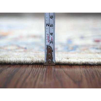 3'1"X10' Ivory Bijar Garus Design Hand Knotted Wool Runner Oriental Rug