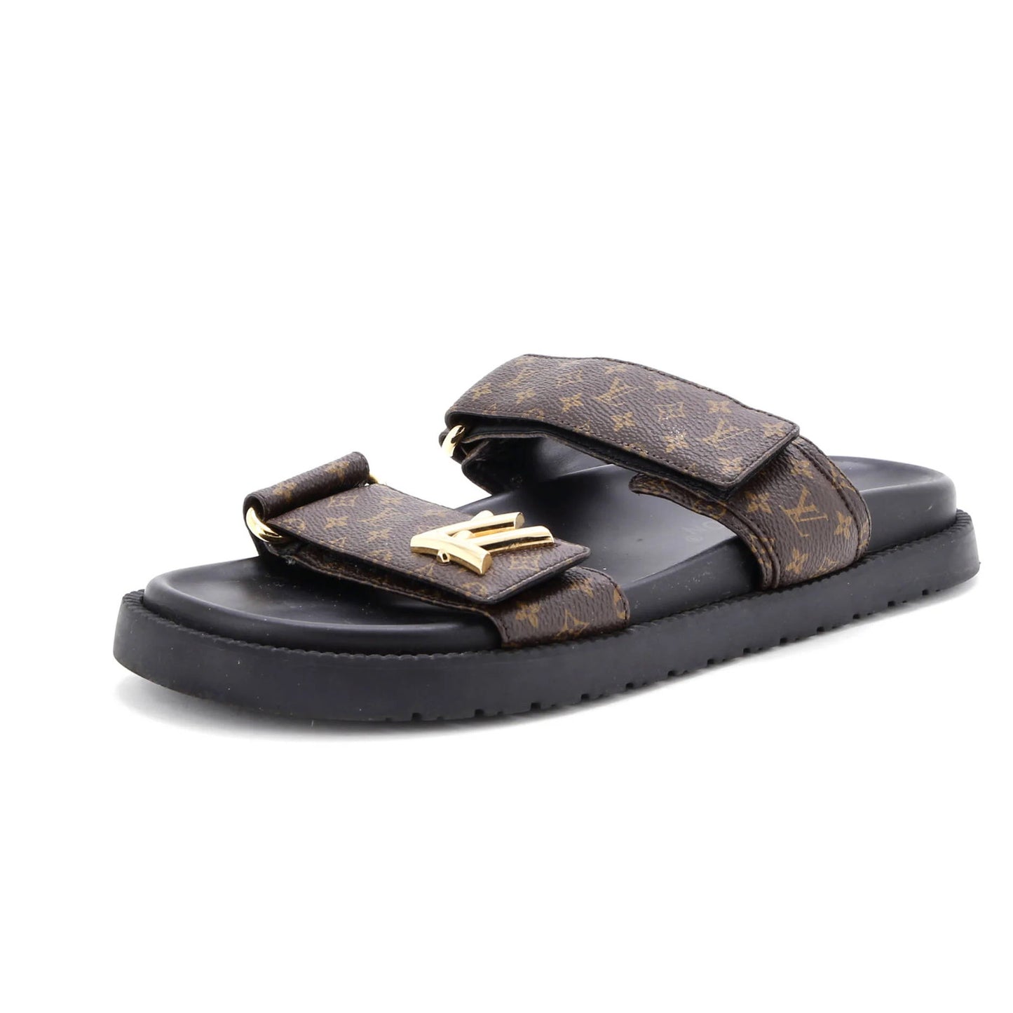 Louis Vuitton Women'S Sunset Comfort Flat Mules Monogram Canvas