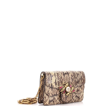 Gucci Broadway Bee Shoulder Bag Embellished Python Mini