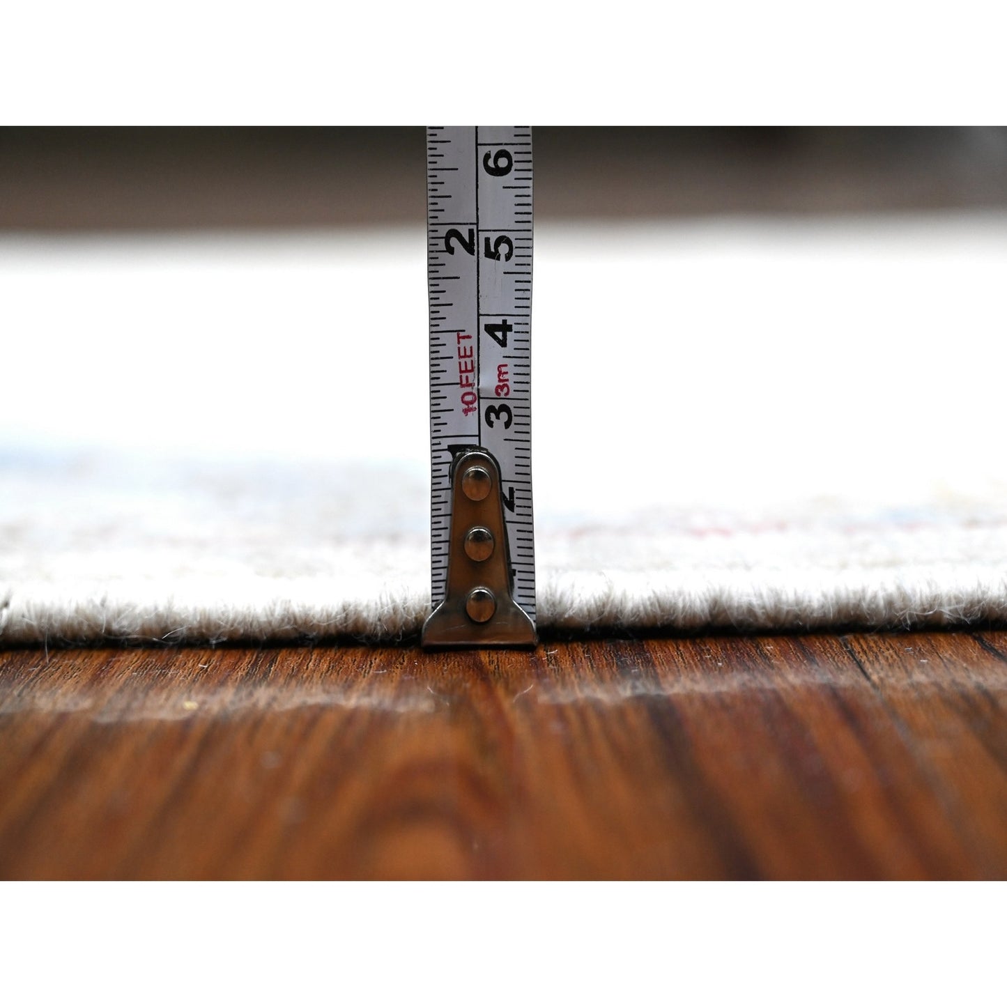 3'X13'6" Alabaster White Wool Foundtion Runner Angora Oushak Oriental Rug