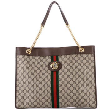 Gucci Rajah Chain Tote Gg Coated Canvas Large