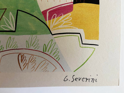 Gino Severini. Lithograph Venice Biennale 1968 Coa Original Numbered