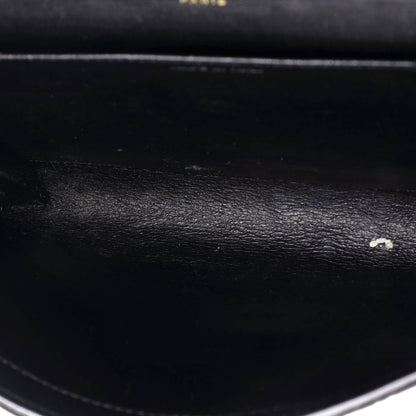 Saint Laurent Uptown Chain Wallet Crocodile Embossed Leather