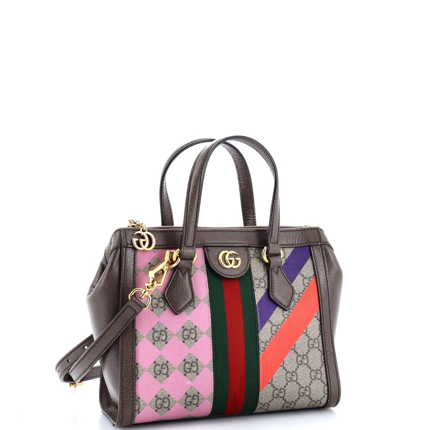 Gucci Ophidia Top Handle Tote Geometric Gg Coated Canvas Small