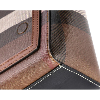Burberry Note Crossbody Bag Check Canvas And Leather Medium