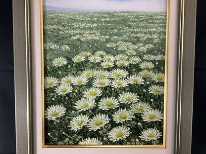 Wayan Suarmadi Oil Painting Water Flower 2001, Large Floral Landscape, Signed