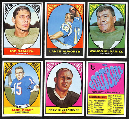 1967 Topps Football Card Complete Set (1-132)