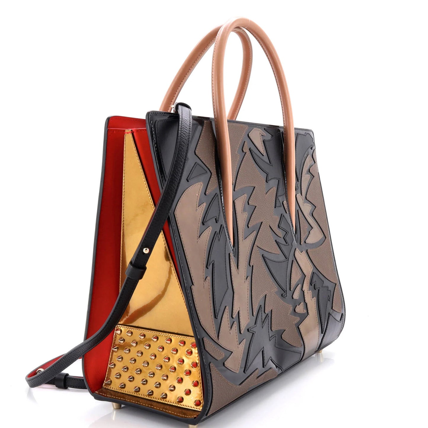 Christian Louboutin Paloma Tote Mixed Patchwork Leather Large