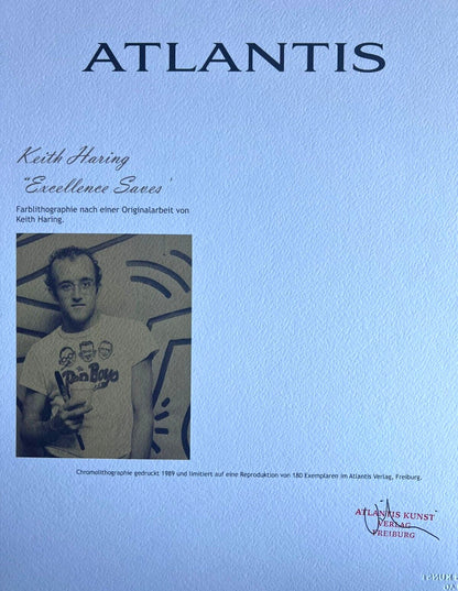 Keith Haring Lithograph Certified Coa Signed In Pen Numbered In Pencil
