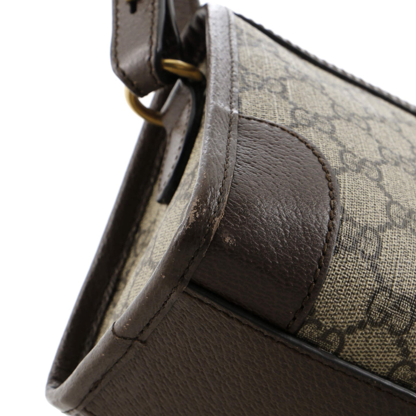 Gucci Ophidia Zip Messenger Bag Gg Coated Canvas With Leather Small