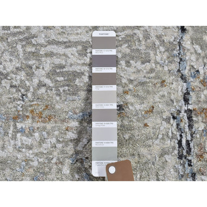 2'5"X10'2" Abstract Design Wool Denser Weave Hand Made Runner Rug