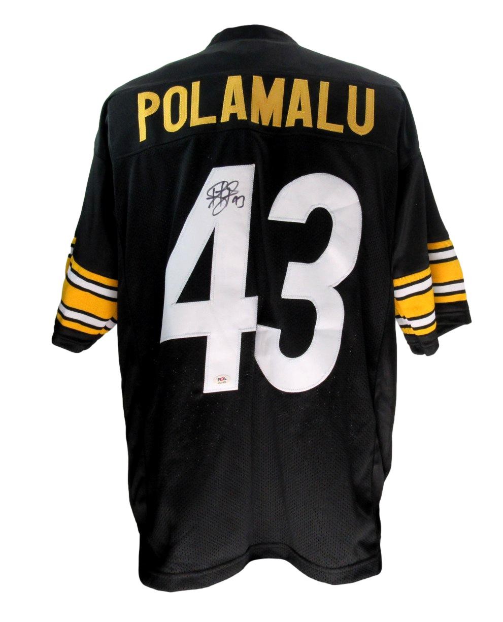 Troy Polamalu Signed Black Steelers Custom Football Jersey Psa/Dna 190761