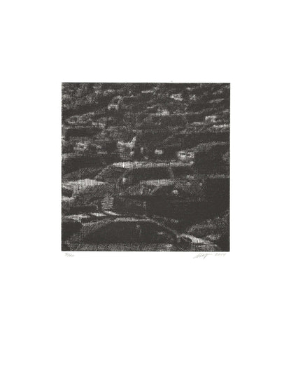 Wayne Gonzales Cars Signed " Etching Contemporary Black & White