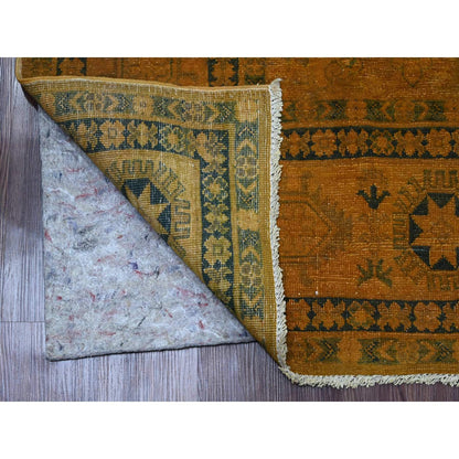 7'8"X9'10" Brown Overdyed Kazak Flower Design 100% Wool Hand Knotted Rug