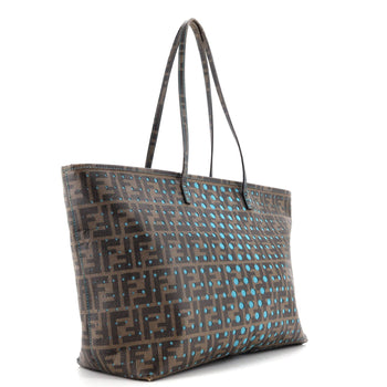 Fendi Roll Tote Perforated Zucca Canvas Large