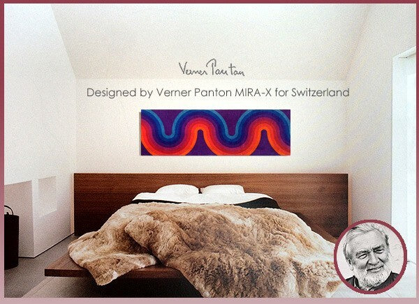 Verner Panton Mira-Kurven Velvet Multi-Color Fabric Board Mid Century 40In