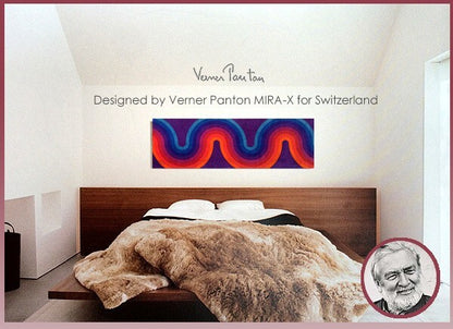 Verner Panton Mira-Kurven Velvet Multi-Color Fabric Board Mid Century 40In